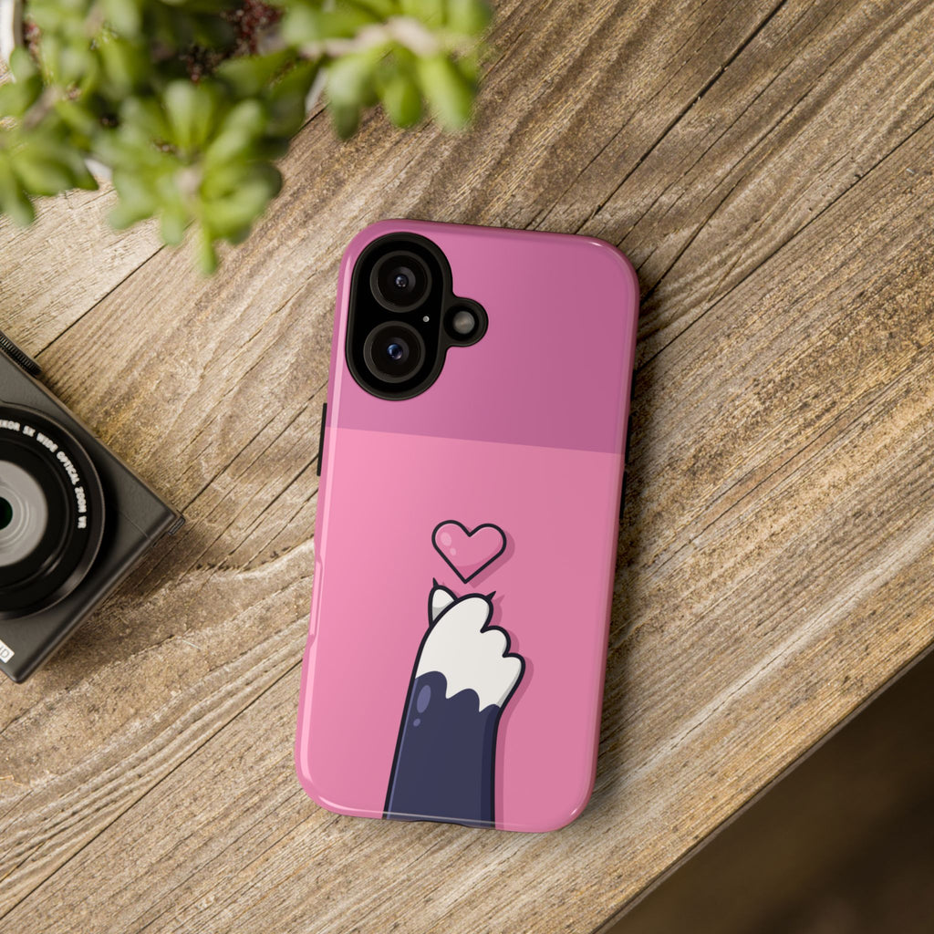 Cute Cat Paw Phone Case, Playful Pet Lover Gift, Animal Print Phone Cover, Heart Design Case, Fun Feminine Case, Kawaii Style