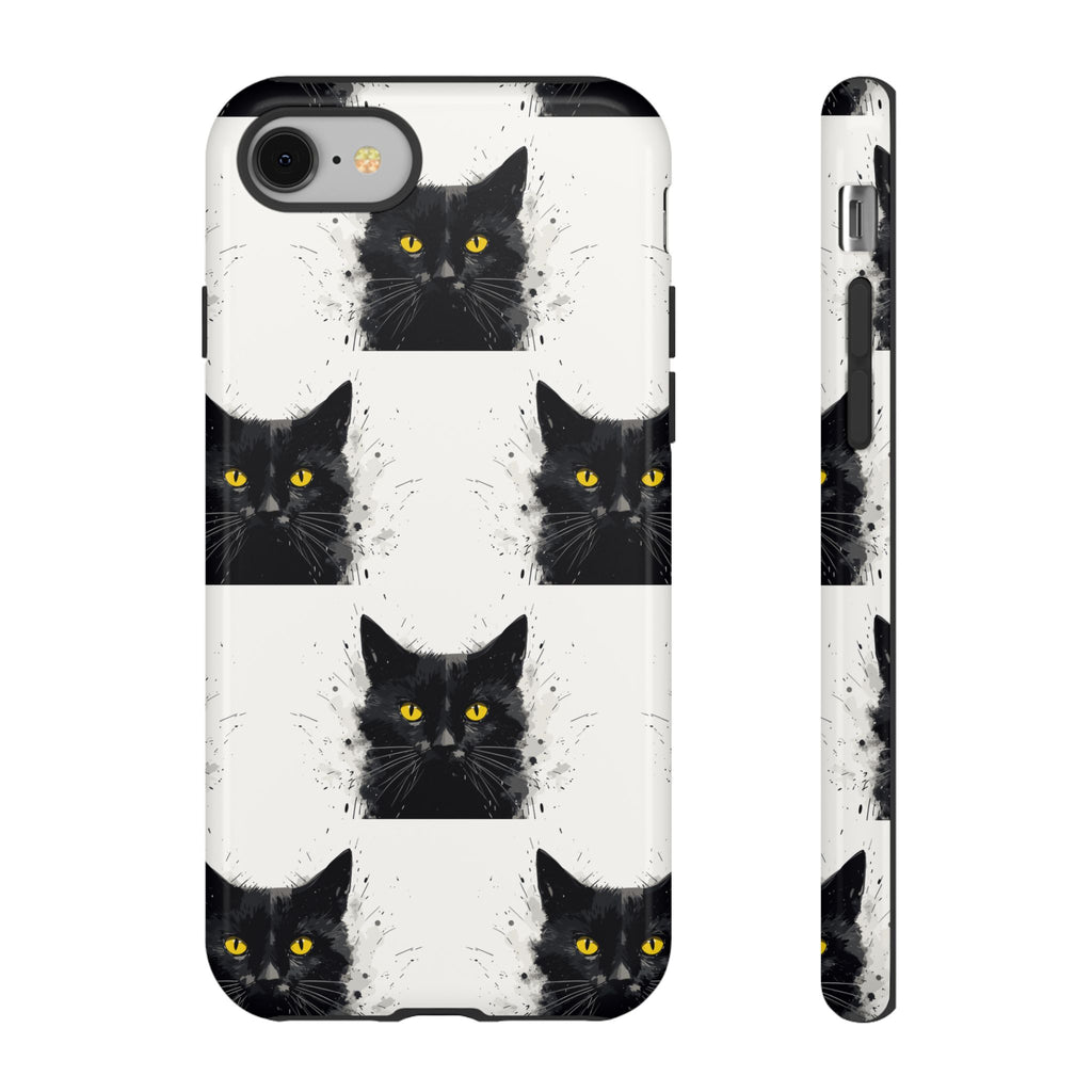 Black Cat Phone Case, Tough Cases, Cat Lover Gift, Unique Design, Halloween, Animal Accessories, Custom Phone Cover