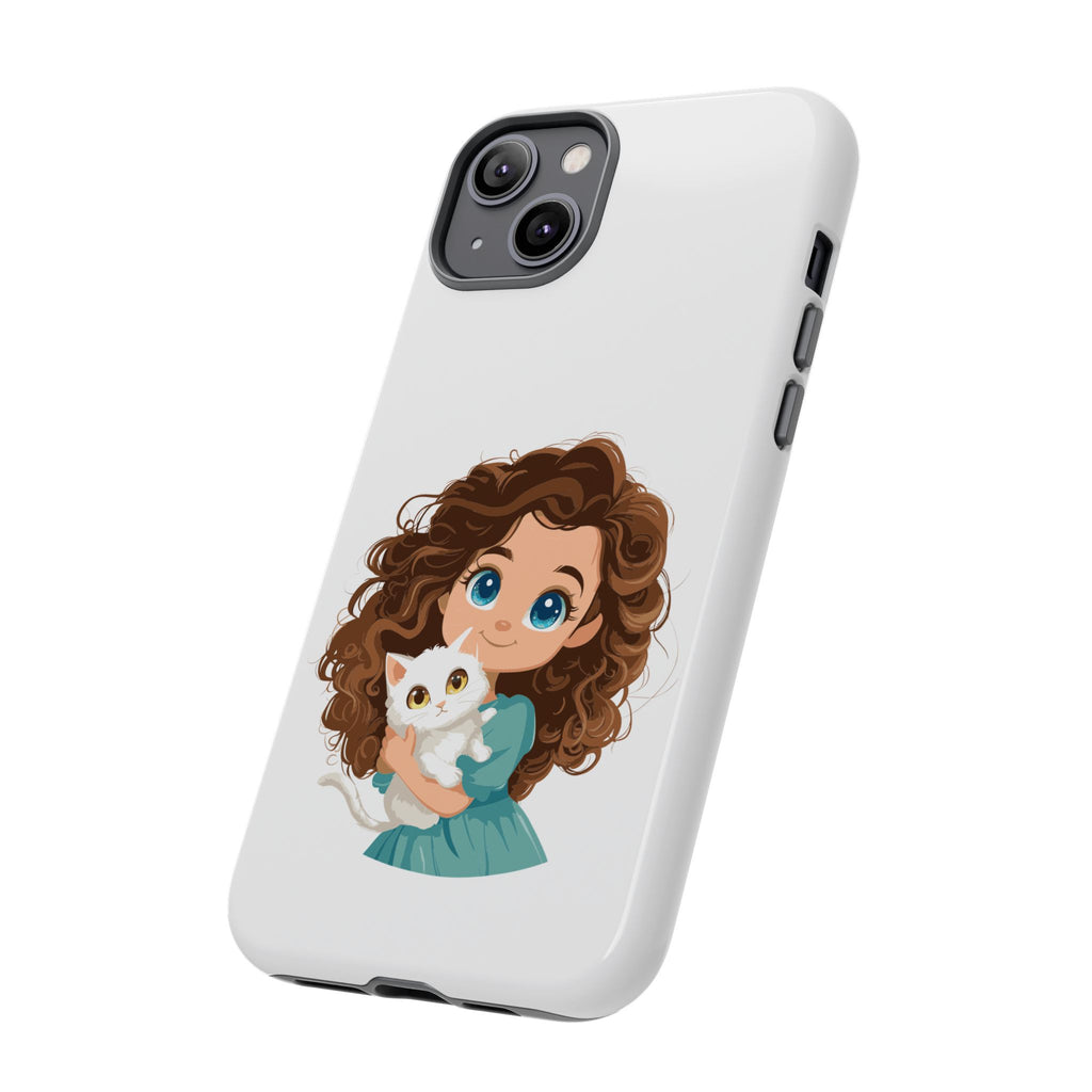 Cute Cat Lover Phone Case, Tough Phone Cover, Pet Lover Gift, Personalized Gift, Kids Phone Case, Animal Lover Accessories