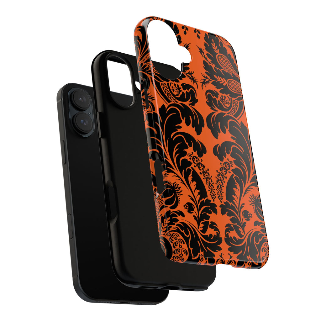 Elegant Phone Case with Orange Floral Design | Tough Cases, Smartphone Cover, Gift for Her, Floral Patterns, Stylish Accessories