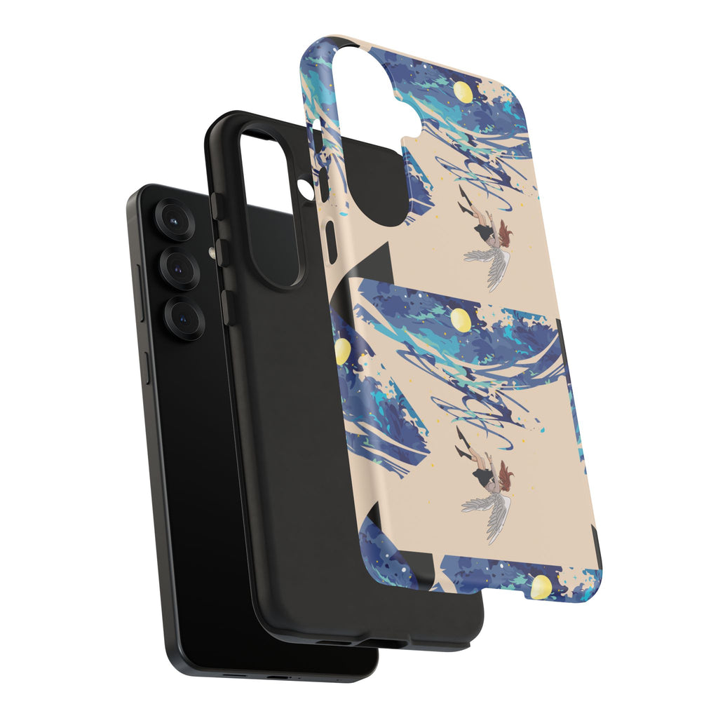 Artistic Phone Case with Abstract Design, Vivid Blue Waves and Fish, Stylish Phone Accessory, Unique Gift Idea, Trendy Tech Decor, [...]
