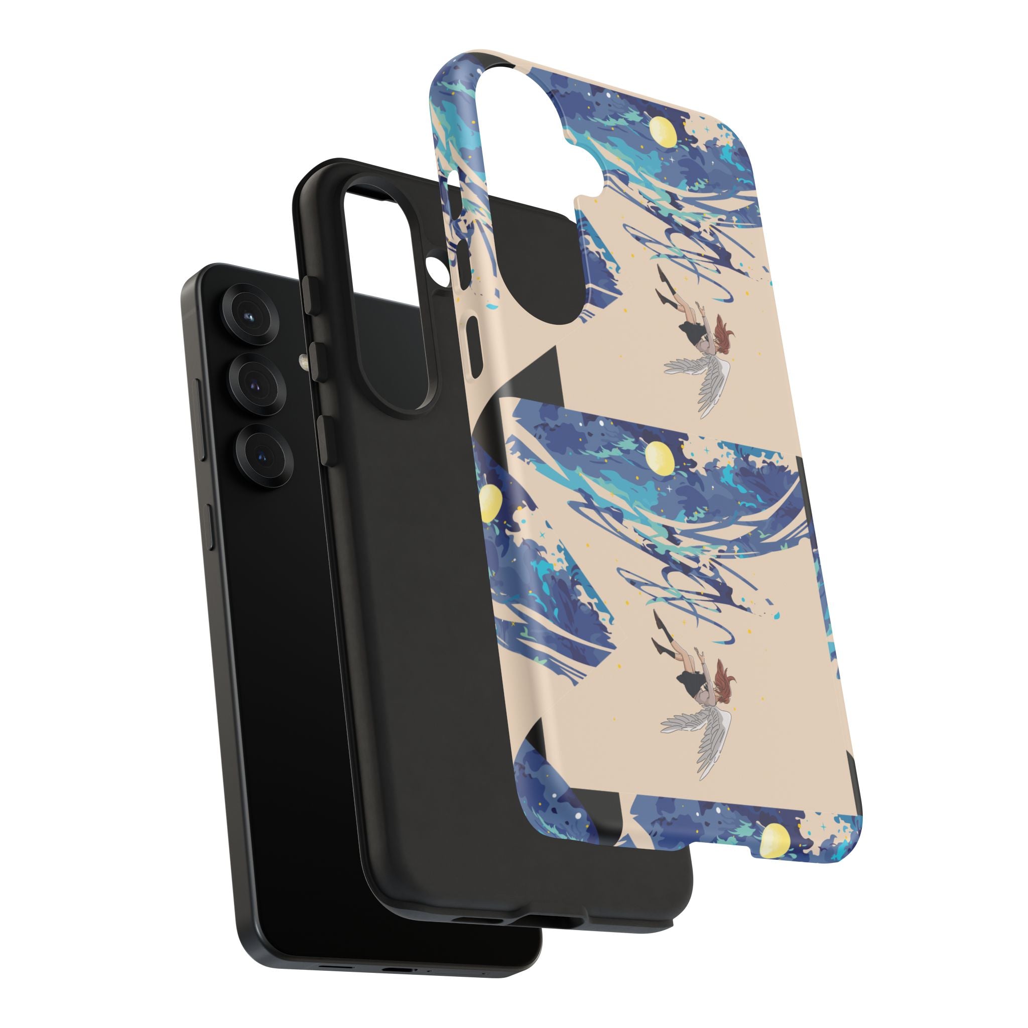 Artistic Phone Case with Abstract Design, Vivid Blue Waves and Fish, Stylish Phone Accessory, Unique Gift Idea, Trendy Tech Decor, [...]