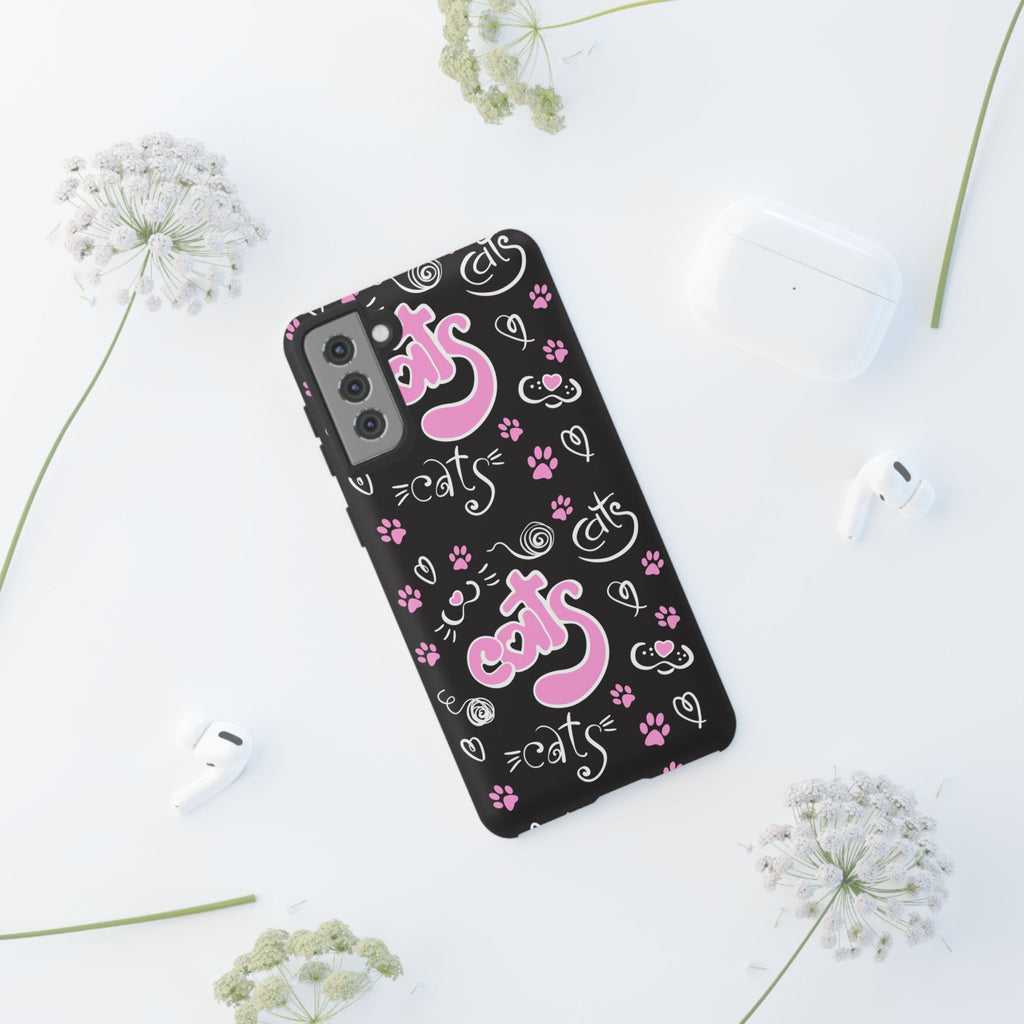 Cute Cat Print Phone Cases, Tough Cases for Cat Lovers, Pet Phone Cover, Gift for Cat Moms, Stylish Phone Accessories