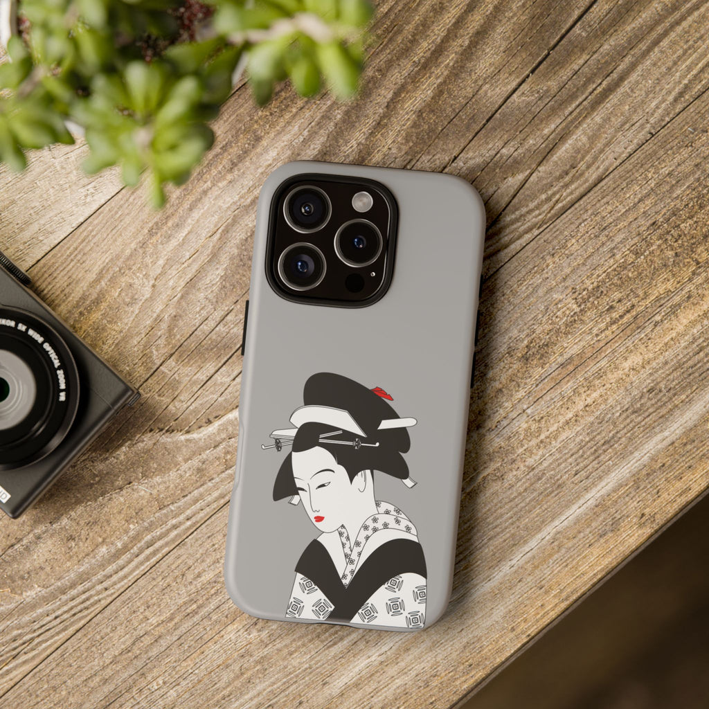 Stylish Phone Case with Japanese Geisha Design, Tough Phone Case, Cute Phone Cover, Japanese Art, Ethnic Style