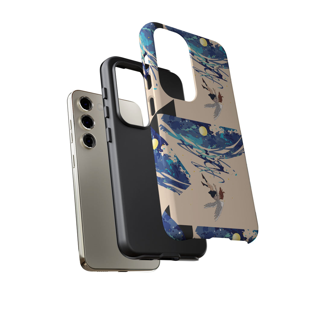 Artistic Phone Case with Abstract Design, Vivid Blue Waves and Fish, Stylish Phone Accessory, Unique Gift Idea, Trendy Tech Decor, [...]