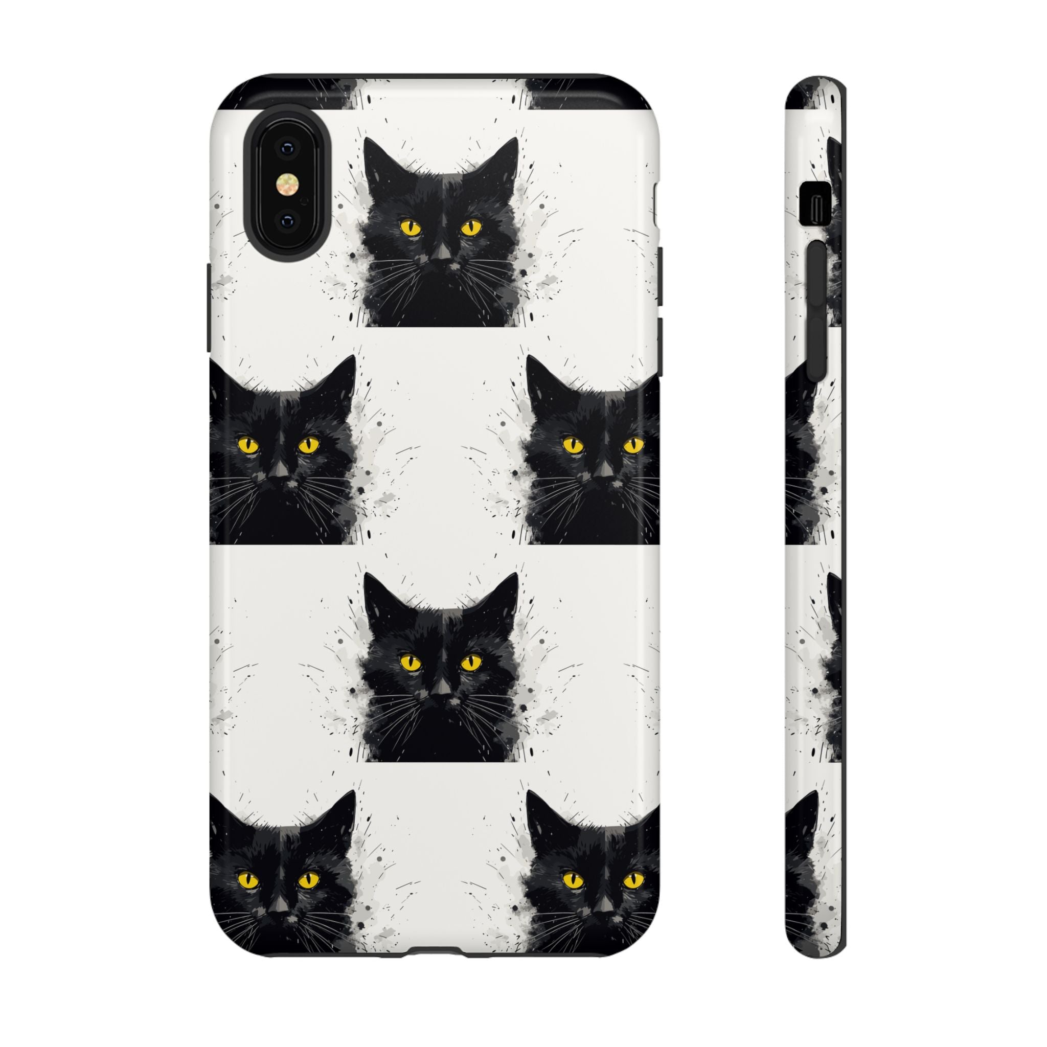 Black Cat Phone Case, Tough Cases, Cat Lover Gift, Unique Design, Halloween, Animal Accessories, Custom Phone Cover