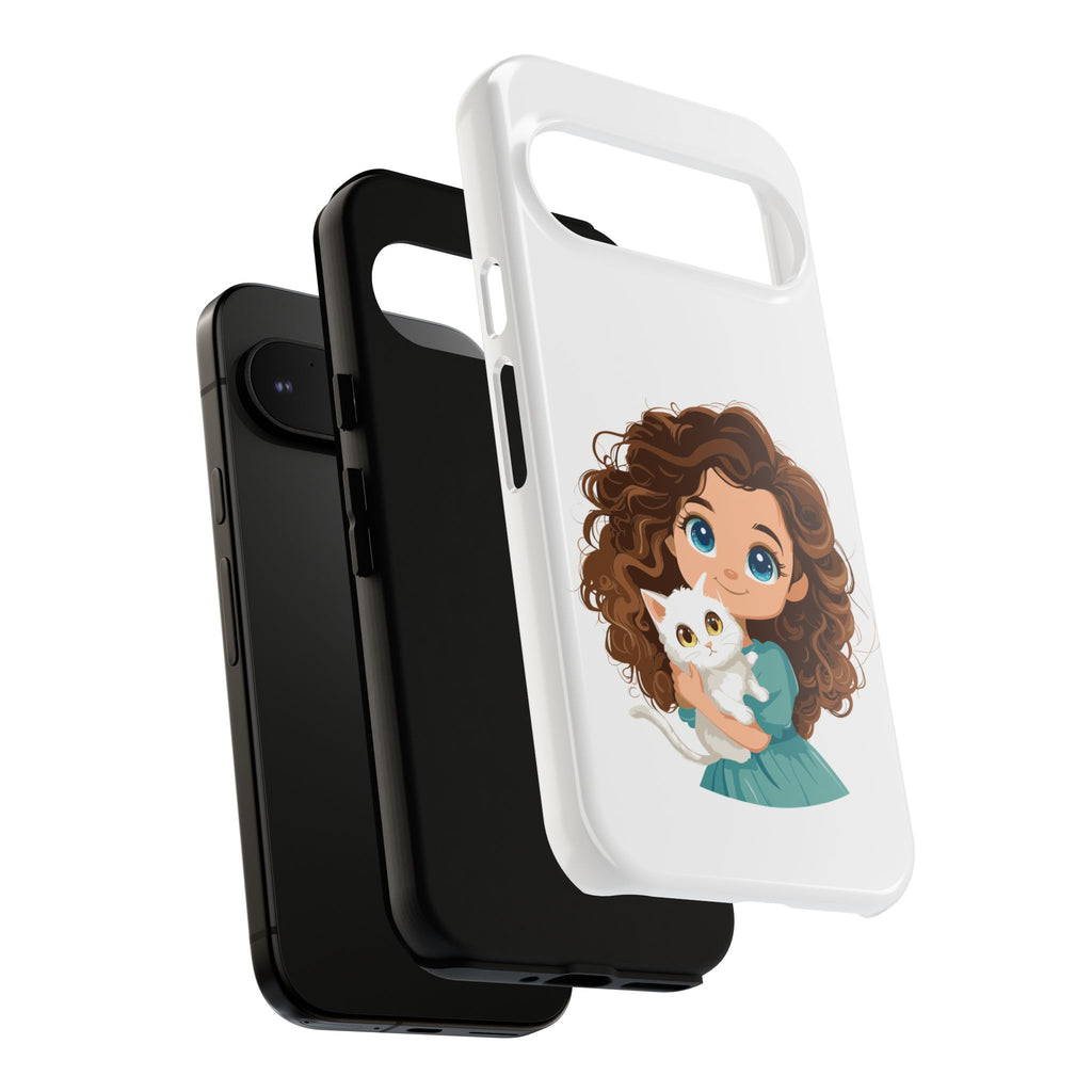 Cute Cat Lover Phone Case, Tough Phone Cover, Pet Lover Gift, Personalized Gift, Kids Phone Case, Animal Lover Accessories