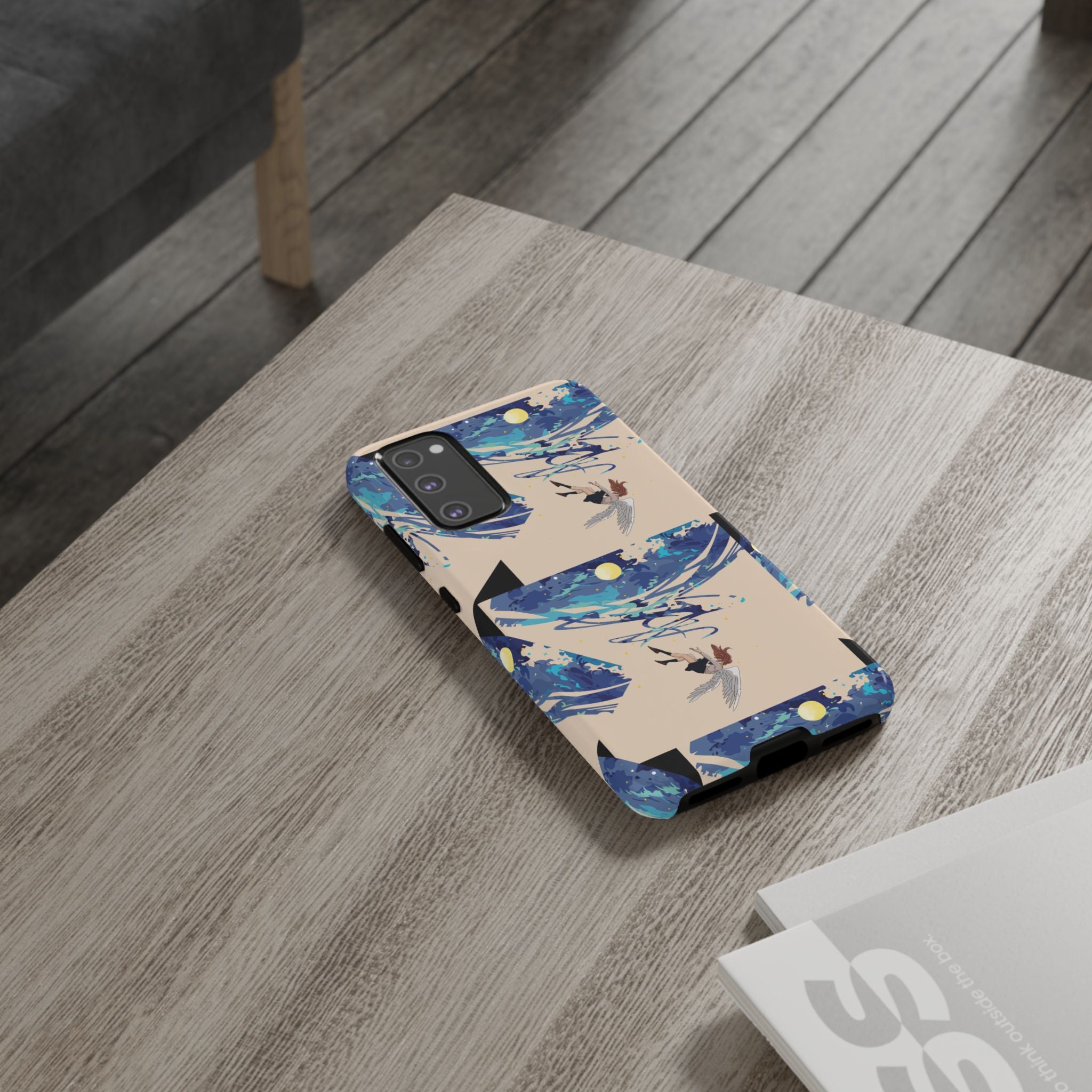Artistic Phone Case with Abstract Design, Vivid Blue Waves and Fish, Stylish Phone Accessory, Unique Gift Idea, Trendy Tech Decor, [...]