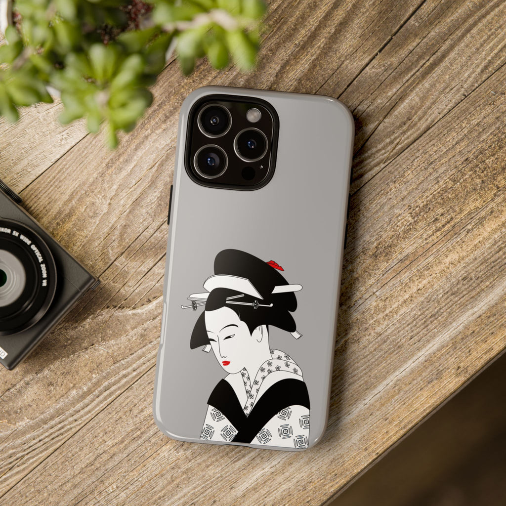 Stylish Phone Case with Japanese Geisha Design, Tough Phone Case, Cute Phone Cover, Japanese Art, Ethnic Style