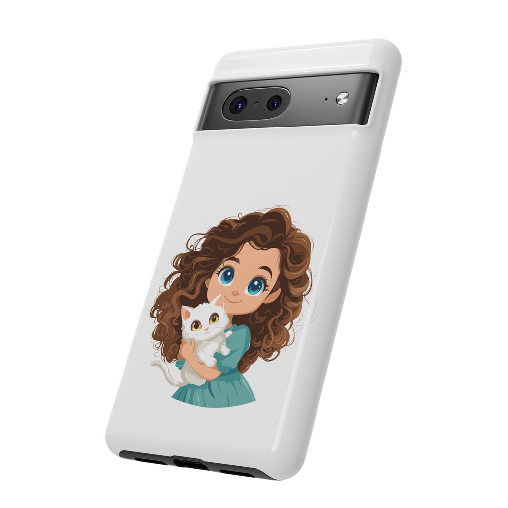 Cute Cat Lover Phone Case, Tough Phone Cover, Pet Lover Gift, Personalized Gift, Kids Phone Case, Animal Lover Accessories