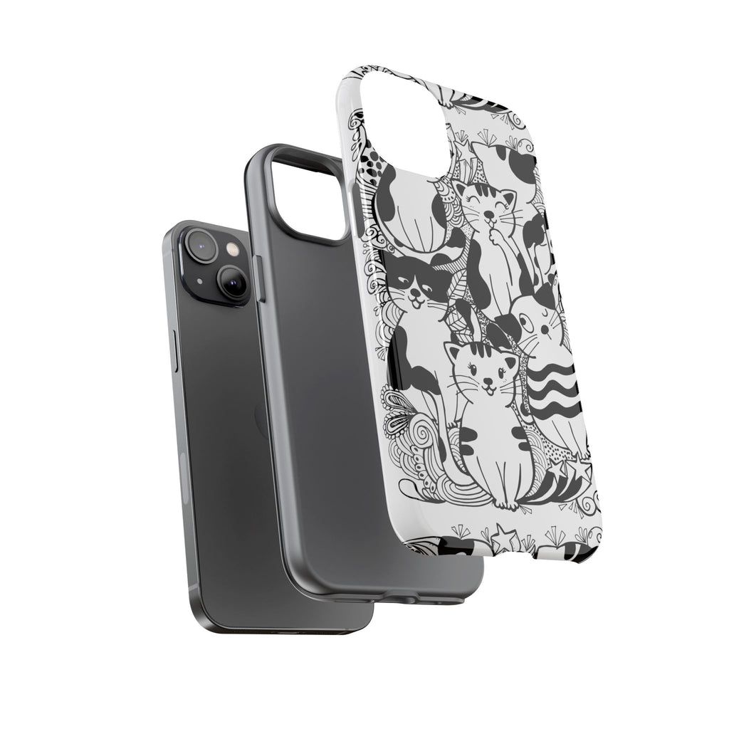Cat-Themed Phone Case, Cute Cat Art, Pet Lover Gift, Birthday Present, Unique Cat Decor, Fun Tech Accessories, Animal Lover Case