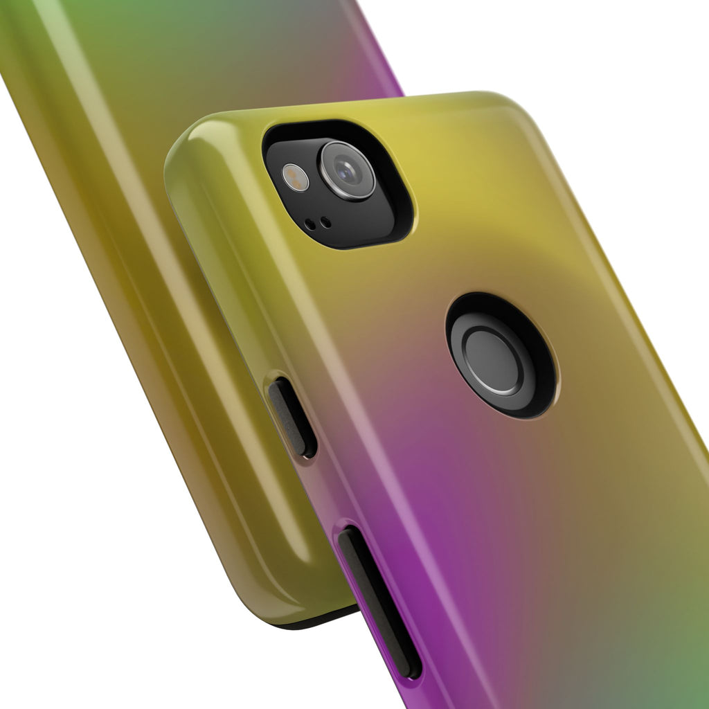 Vibrant Phone Case, Tough Cases, Colorful Phone Cover, Durable Mobile Case, Yellow Green Gradient Design