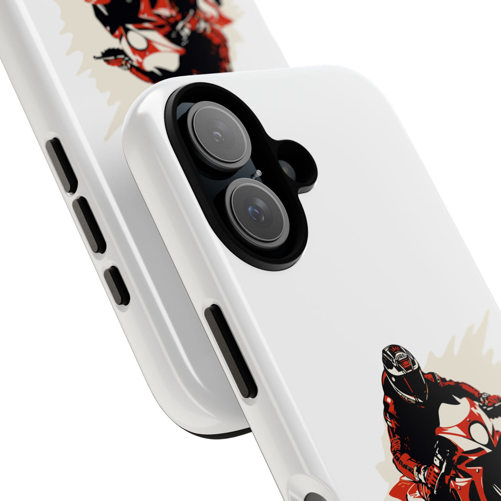 Motorcycle Phone Case, Tough Cases for Riders, Biker Accessory, Gifts for Motorcyclists, Red Bike Design