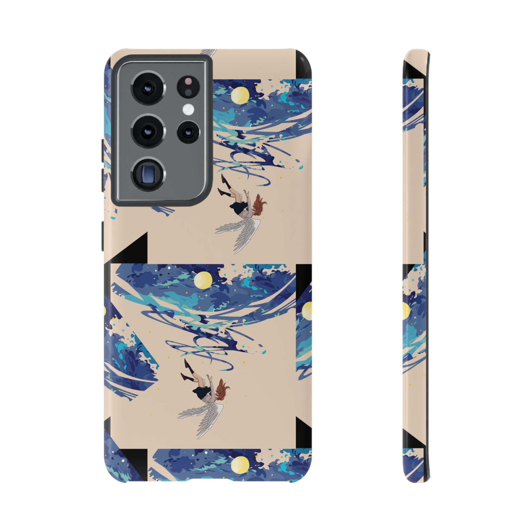 Artistic Phone Case with Abstract Design, Vivid Blue Waves and Fish, Stylish Phone Accessory, Unique Gift Idea, Trendy Tech Decor, [...]