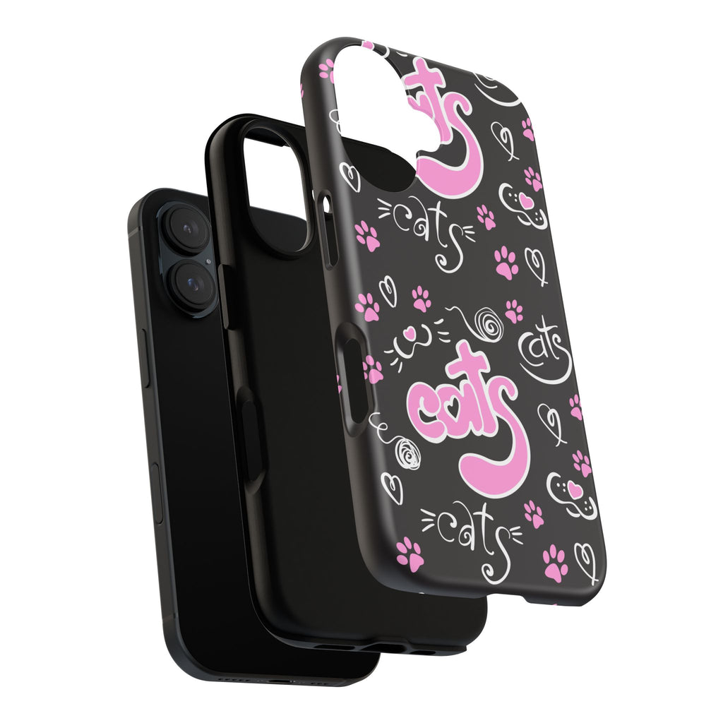 Cute Cat Print Phone Cases, Tough Cases for Cat Lovers, Pet Phone Cover, Gift for Cat Moms, Stylish Phone Accessories