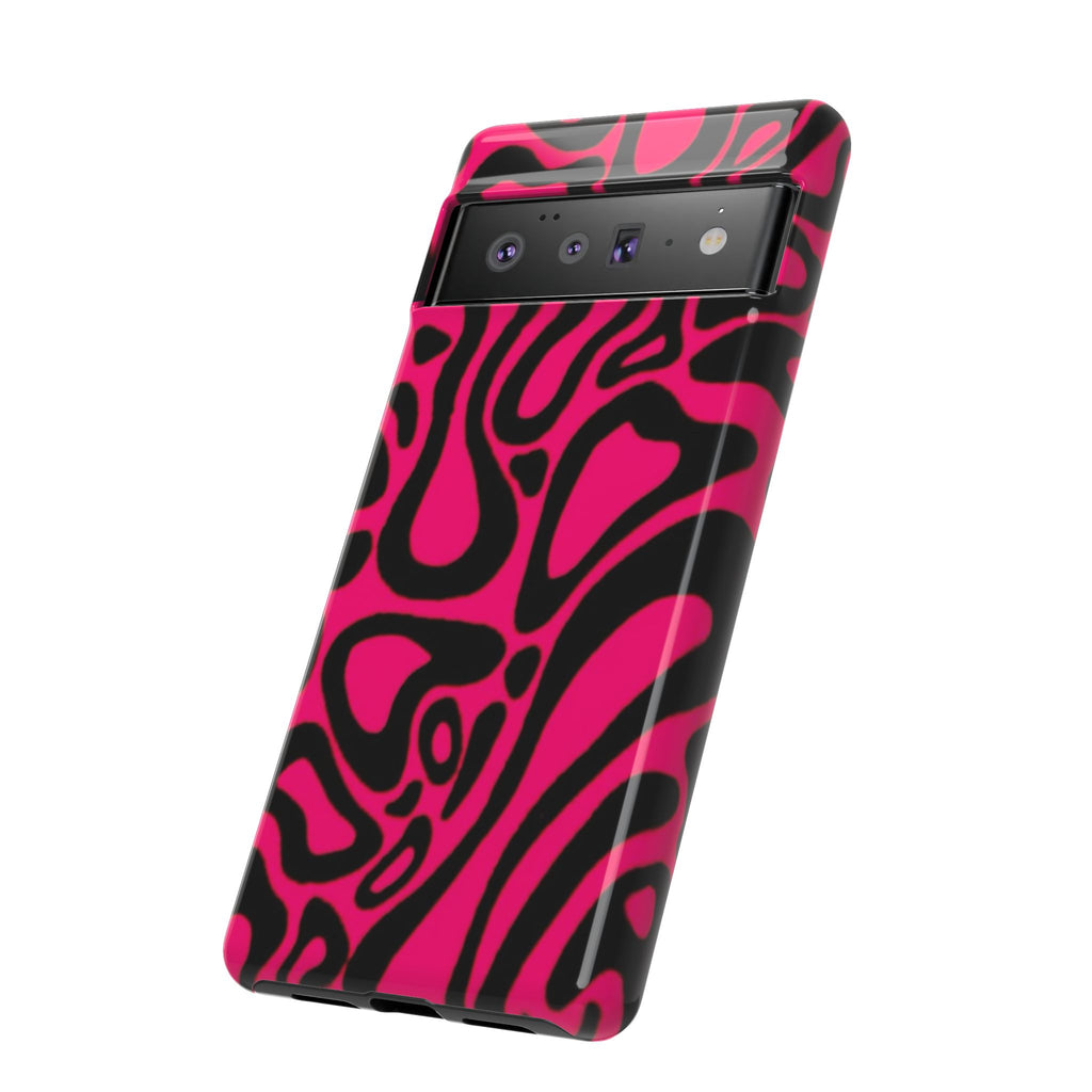 Bold Pink Patterned Phone Case, Stylish Tough Case, Trendy Accessory, Gift for Her, Tech Protection