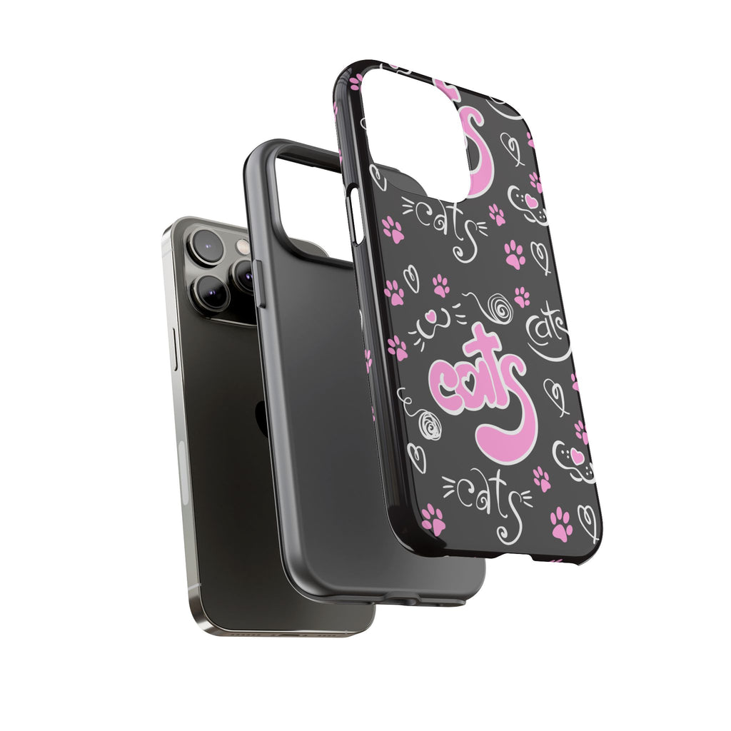 Cute Cat Print Phone Cases, Tough Cases for Cat Lovers, Pet Phone Cover, Gift for Cat Moms, Stylish Phone Accessories