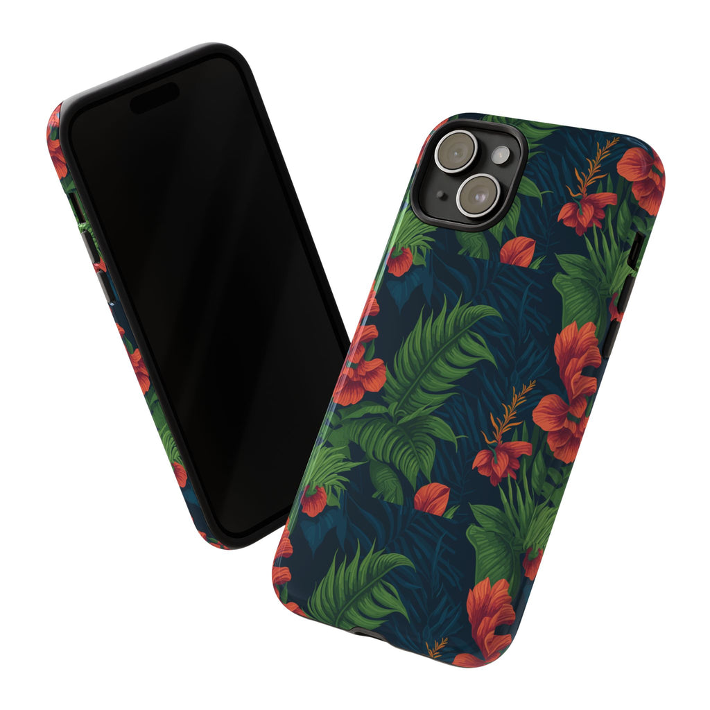 Tropical Phone Case with Floral Design, Eco-Friendly Protection for Summer Vibes, Ideal Gift for Nature Lovers, Vibrant Background