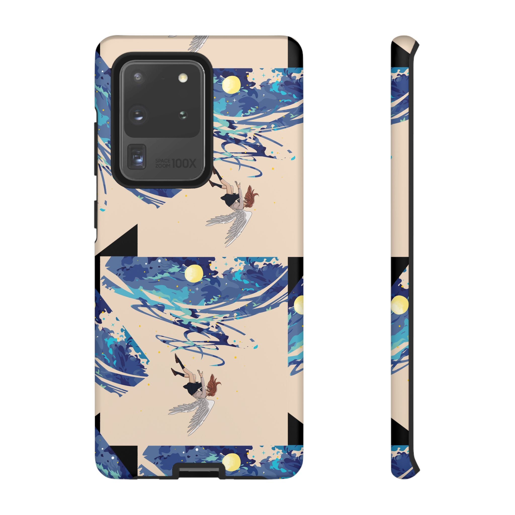 Artistic Phone Case with Abstract Design, Vivid Blue Waves and Fish, Stylish Phone Accessory, Unique Gift Idea, Trendy Tech Decor, [...]