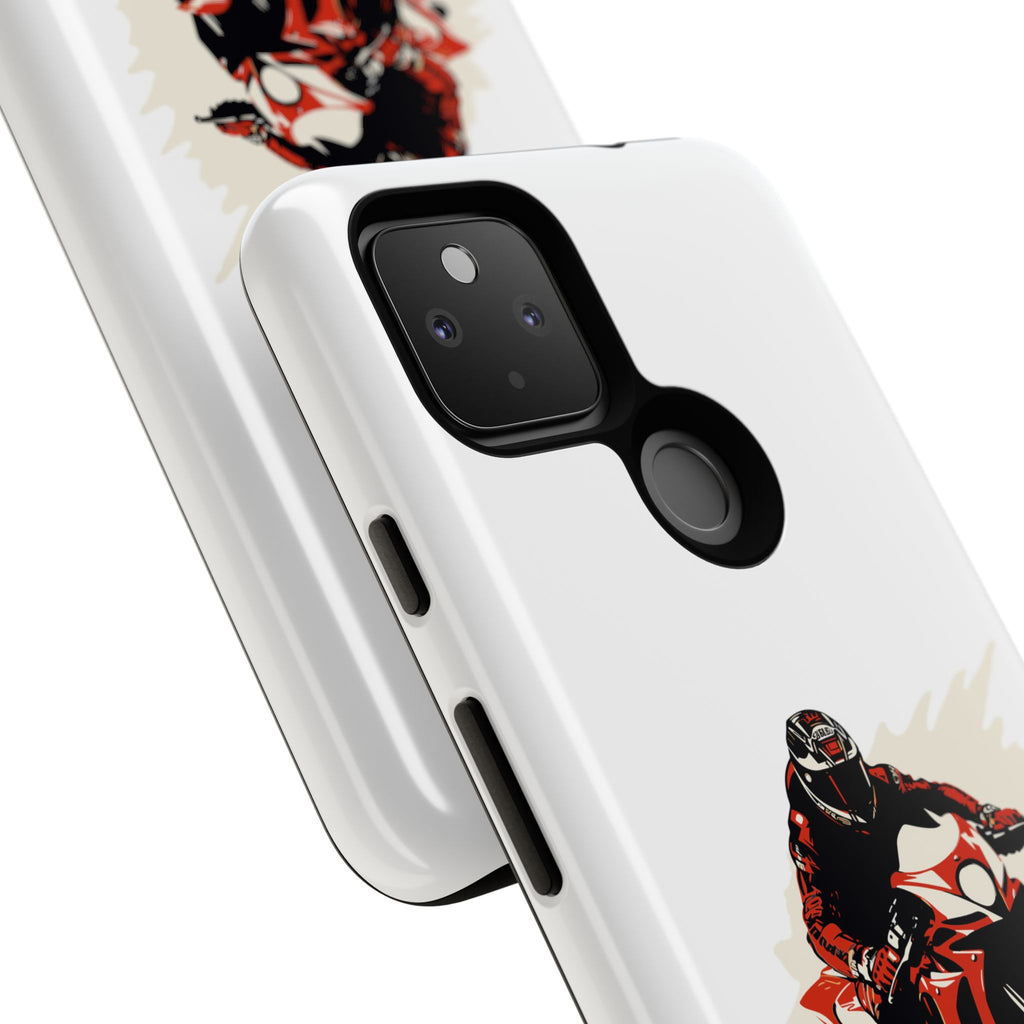 Motorcycle Phone Case, Tough Cases for Riders, Biker Accessory, Gifts for Motorcyclists, Red Bike Design