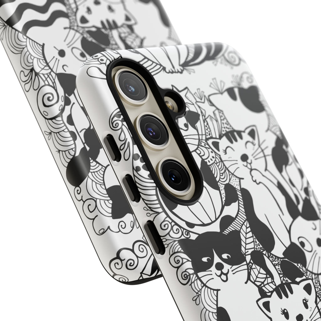 Cat-Themed Phone Case, Cute Cat Art, Pet Lover Gift, Birthday Present, Unique Cat Decor, Fun Tech Accessories, Animal Lover Case