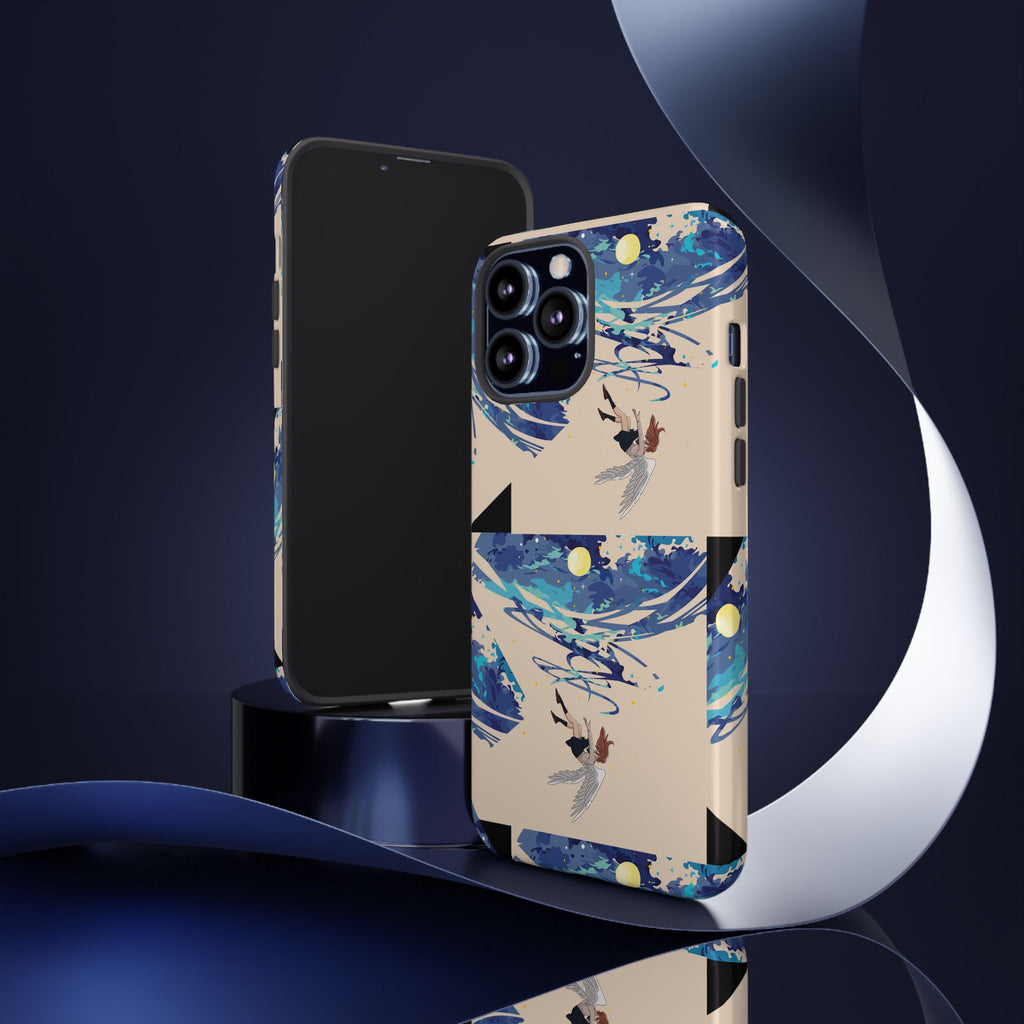 Artistic Phone Case with Abstract Design, Vivid Blue Waves and Fish, Stylish Phone Accessory, Unique Gift Idea, Trendy Tech Decor, [...]
