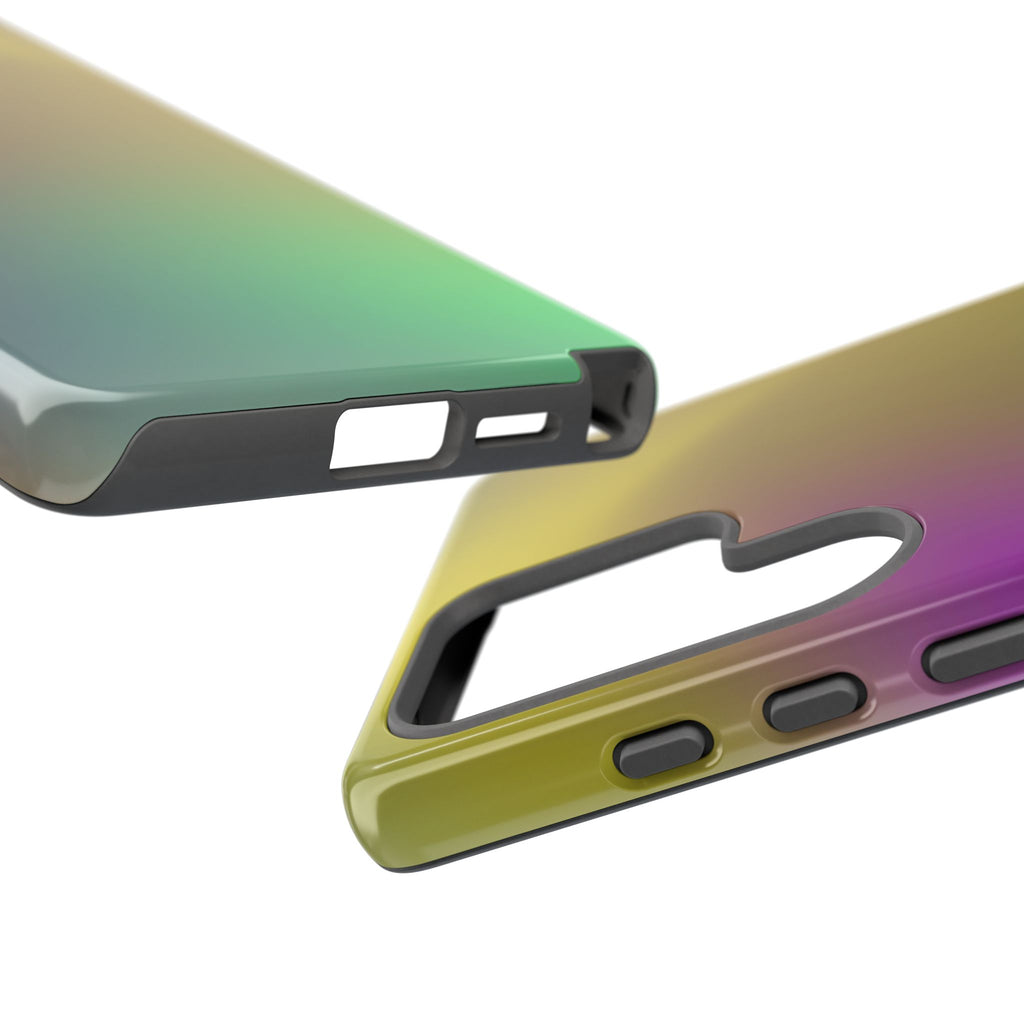 Vibrant Phone Case, Tough Cases, Colorful Phone Cover, Durable Mobile Case, Yellow Green Gradient Design