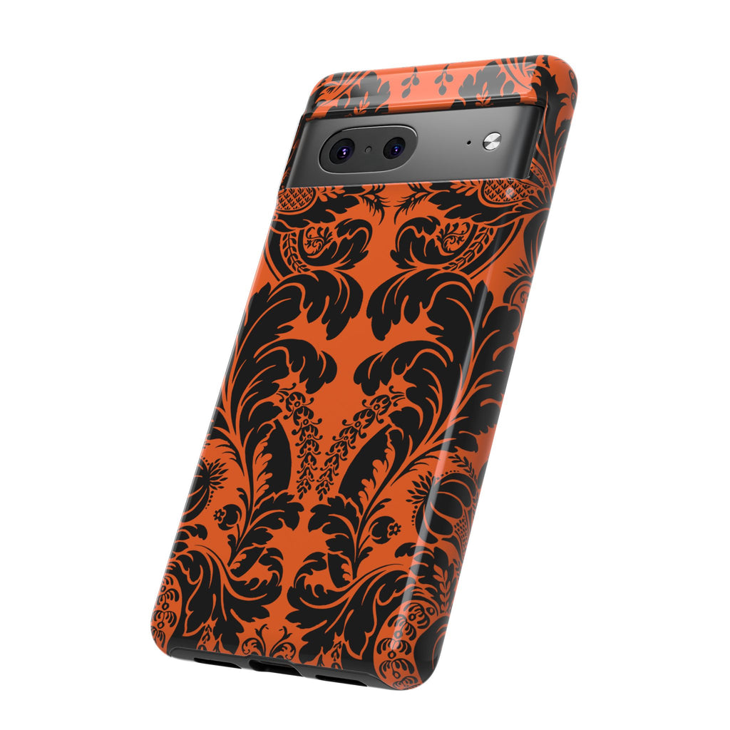 Elegant Phone Case with Orange Floral Design | Tough Cases, Smartphone Cover, Gift for Her, Floral Patterns, Stylish Accessories