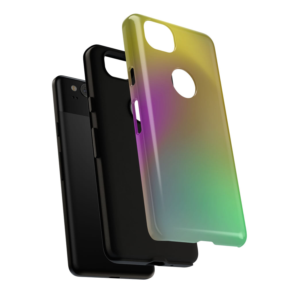Vibrant Phone Case, Tough Cases, Colorful Phone Cover, Durable Mobile Case, Yellow Green Gradient Design