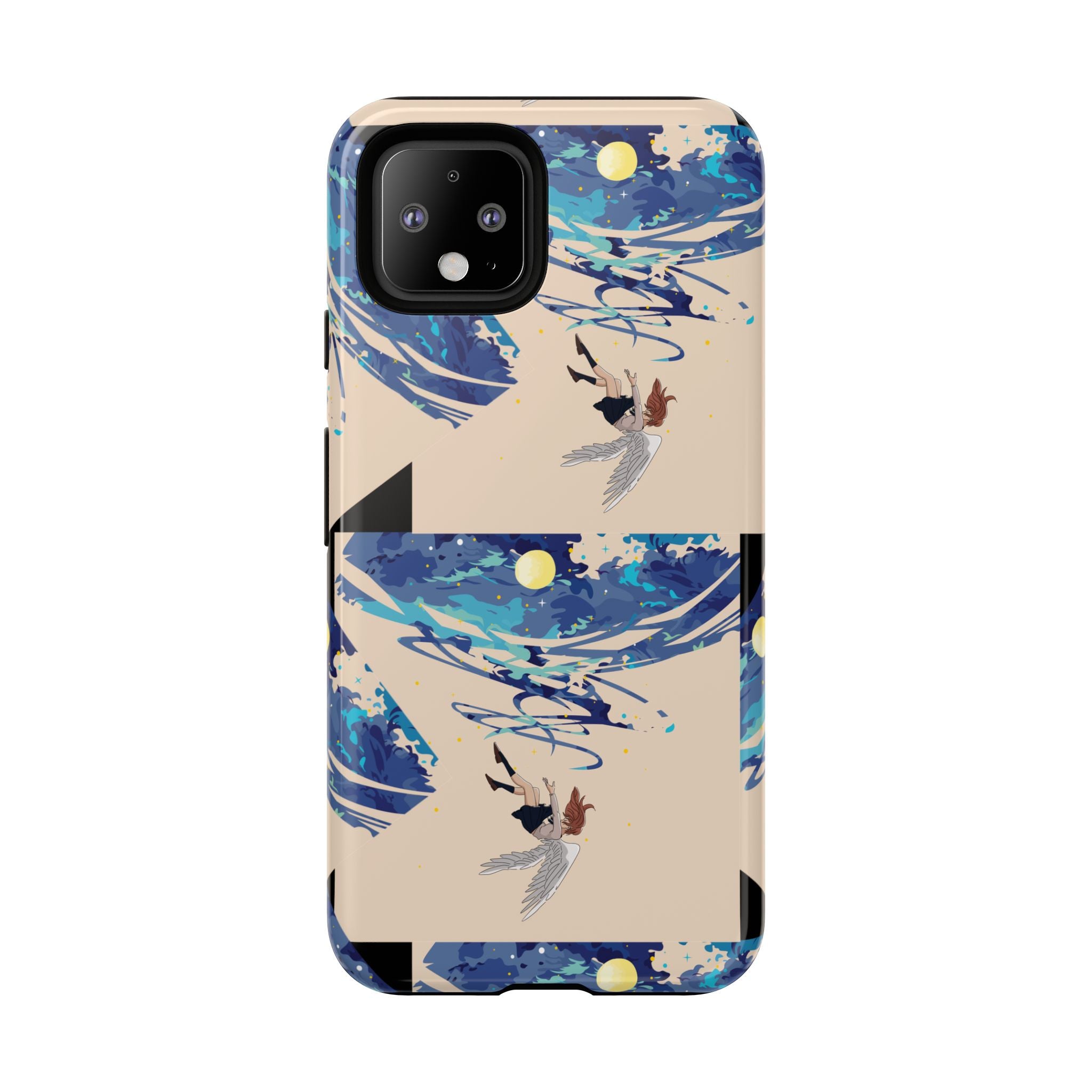 Artistic Phone Case with Abstract Design, Vivid Blue Waves and Fish, Stylish Phone Accessory, Unique Gift Idea, Trendy Tech Decor, [...]