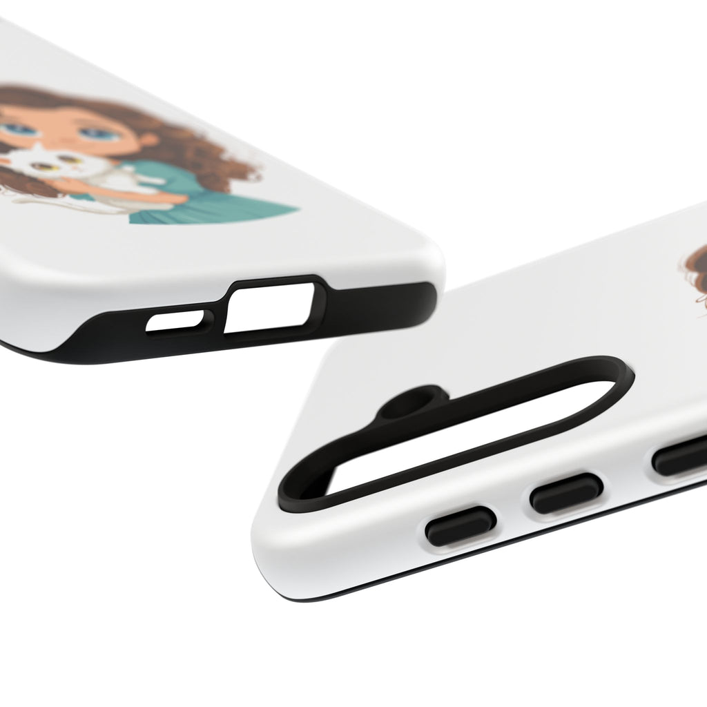 Cute Cat Lover Phone Case, Tough Phone Cover, Pet Lover Gift, Personalized Gift, Kids Phone Case, Animal Lover Accessories