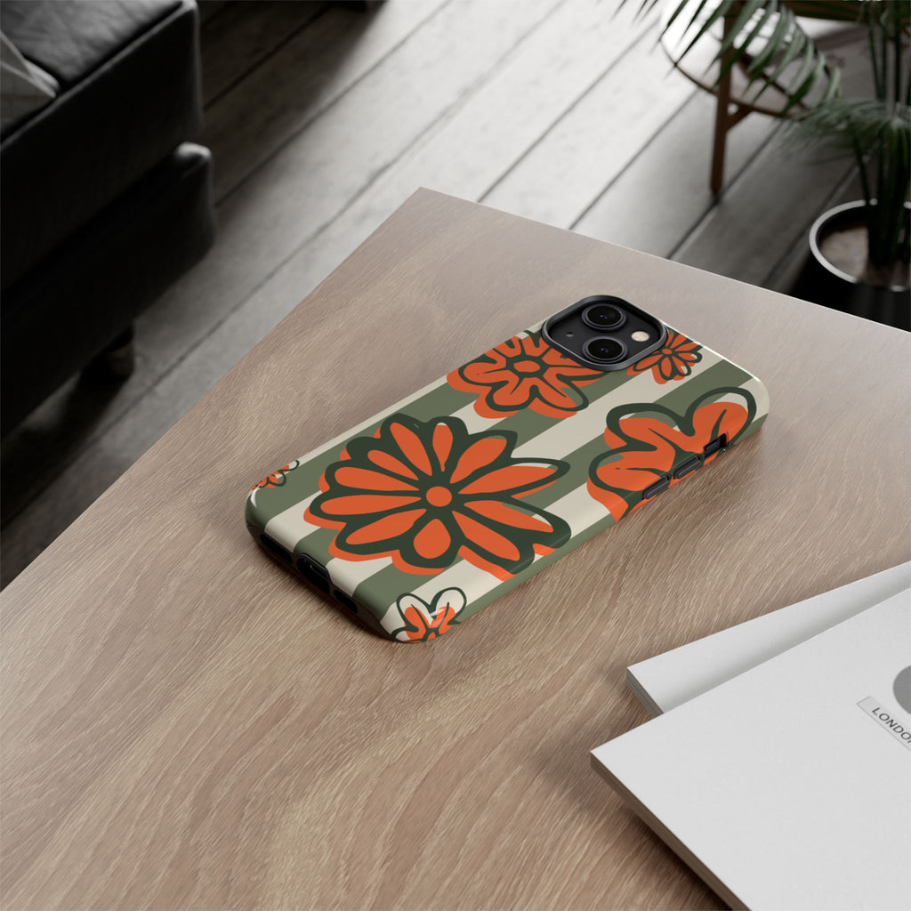 Floral Tough Phone Case - Trendy Protector for Pet Lovers, Super Cute Gift, Floral Design, Stylish Phone Cover, Unique Accessory