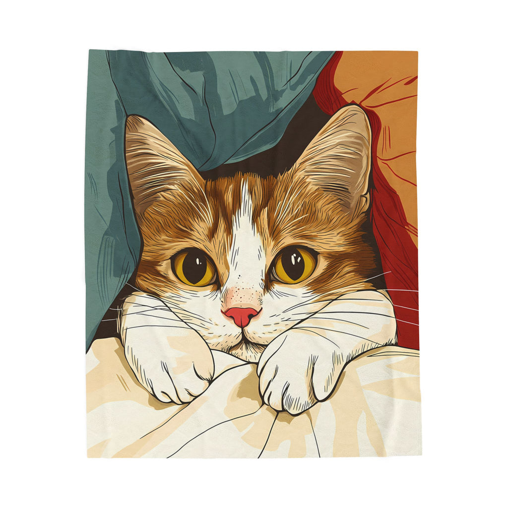 nice cat Velveteen Blanket, Soft Throw Blanket for Home Decor, Perfect Gift for Relaxation, Boho Style, Ideal for All Seasons
