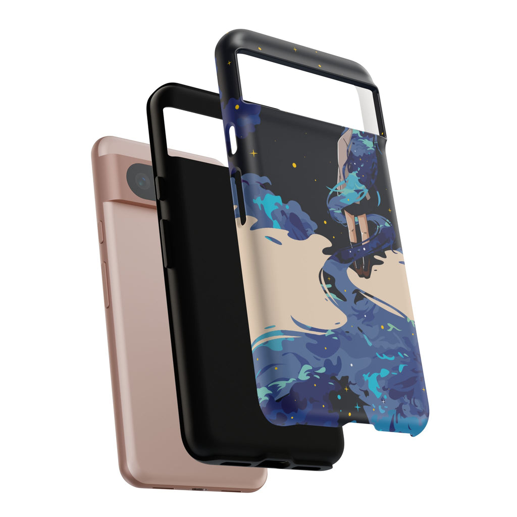 Galaxy-Inspired Phone Case, Celestial Design, Tough Phone Cover, Gift for Space Lovers, Artsy Accessories, Unique Merchandise