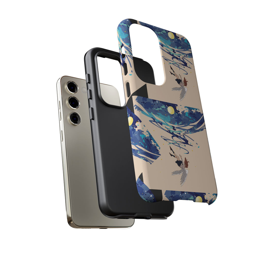 Artistic Phone Case with Abstract Design, Vivid Blue Waves and Fish, Stylish Phone Accessory, Unique Gift Idea, Trendy Tech Decor, [...]
