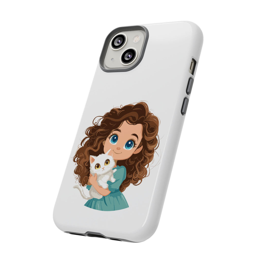 Cute Cat Lover Phone Case, Tough Phone Cover, Pet Lover Gift, Personalized Gift, Kids Phone Case, Animal Lover Accessories