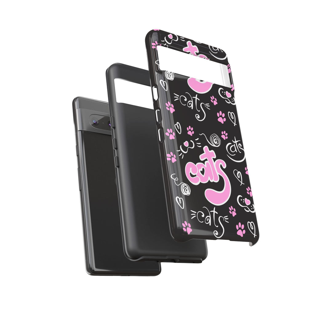 Cute Cat Print Phone Cases, Tough Cases for Cat Lovers, Pet Phone Cover, Gift for Cat Moms, Stylish Phone Accessories