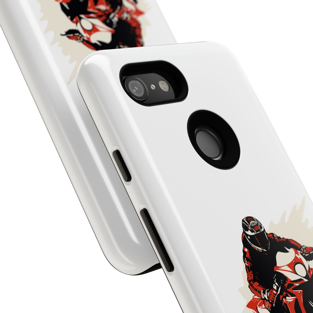 Motorcycle Phone Case, Tough Cases for Riders, Biker Accessory, Gifts for Motorcyclists, Red Bike Design