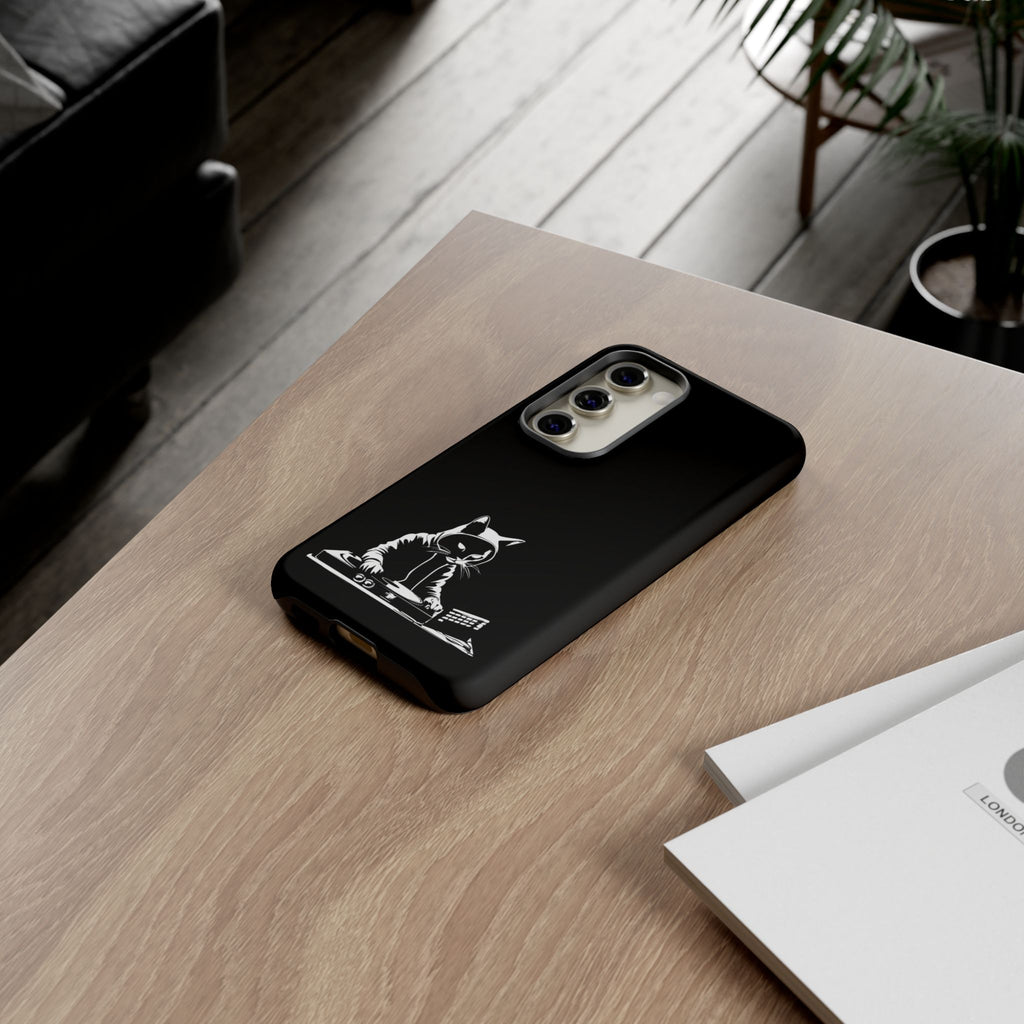 Cat DJ Phone Case | Stylish Tough Cases for Music Lovers, Gift for Cat Owners, Unique Phone Accessory, Cool Tech Gear