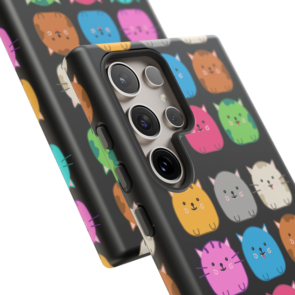 Cute Cat Phone Case, Kawaii Animal Lover Gift, Tough Phone Cover for Kids and Adults, Fun Cat Designs for Birthdays, Pet Lovers