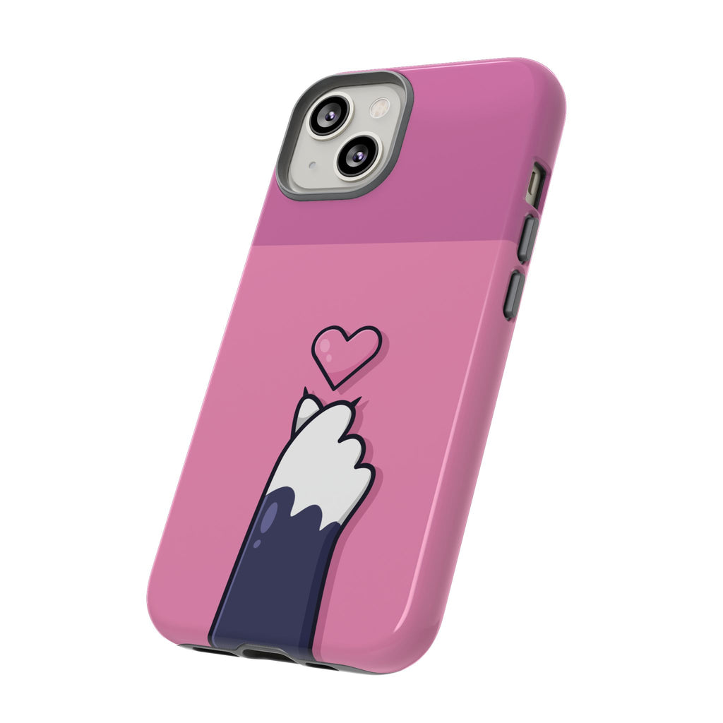 Cute Cat Paw Phone Case, Playful Pet Lover Gift, Animal Print Phone Cover, Heart Design Case, Fun Feminine Case, Kawaii Style