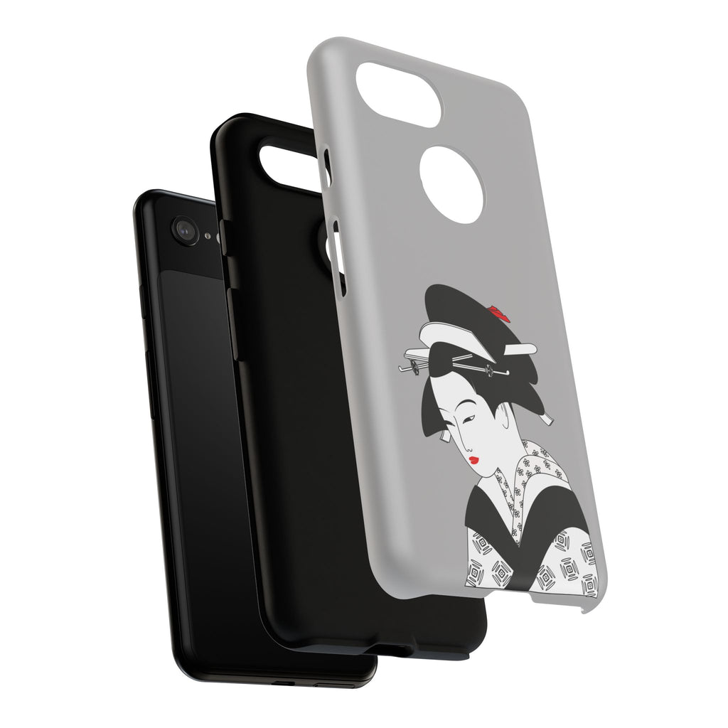 Stylish Phone Case with Japanese Geisha Design, Tough Phone Case, Cute Phone Cover, Japanese Art, Ethnic Style