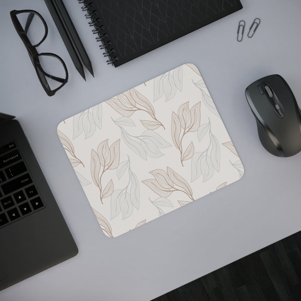 Elegant Floral Desk Mouse Pad, Home Office Decor, Office Gift, Plant Lover Gift, Computer Accessory, Nature-Inspired