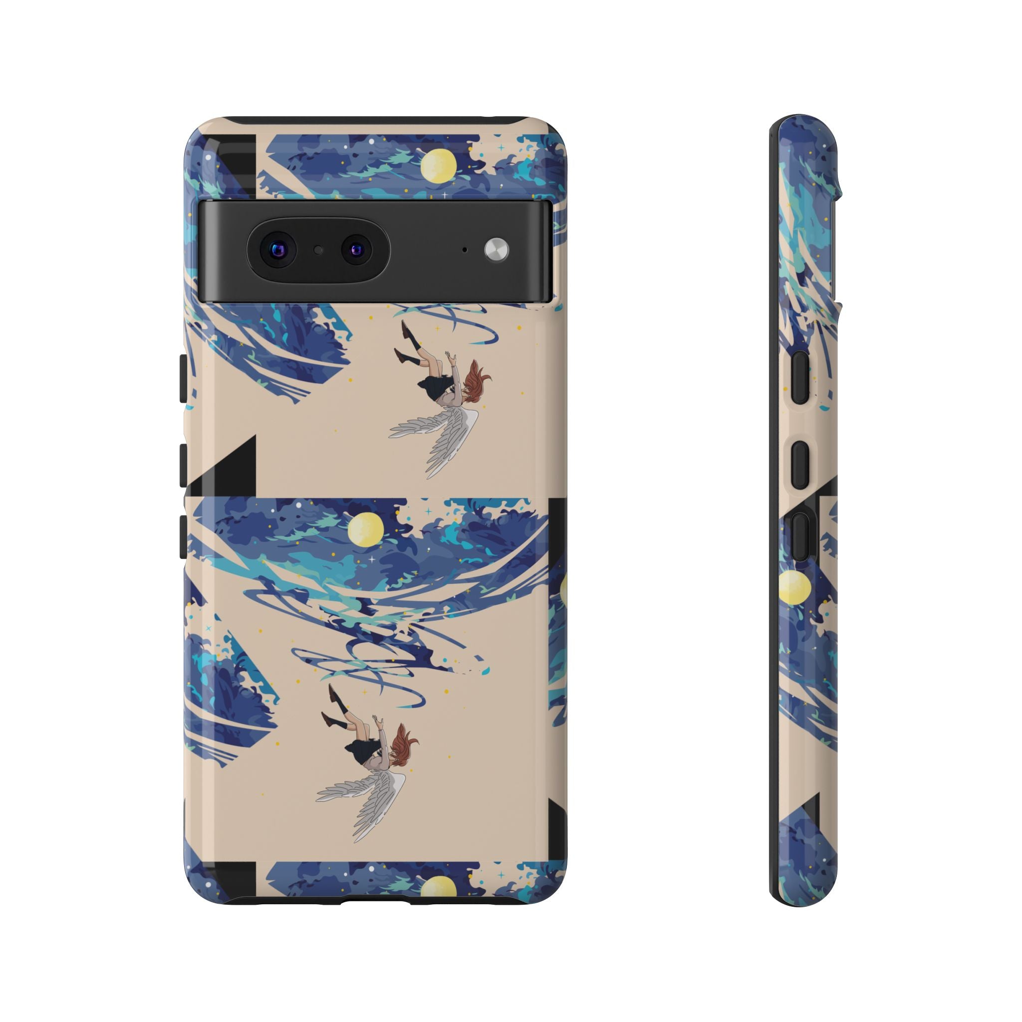 Artistic Phone Case with Abstract Design, Vivid Blue Waves and Fish, Stylish Phone Accessory, Unique Gift Idea, Trendy Tech Decor, [...]