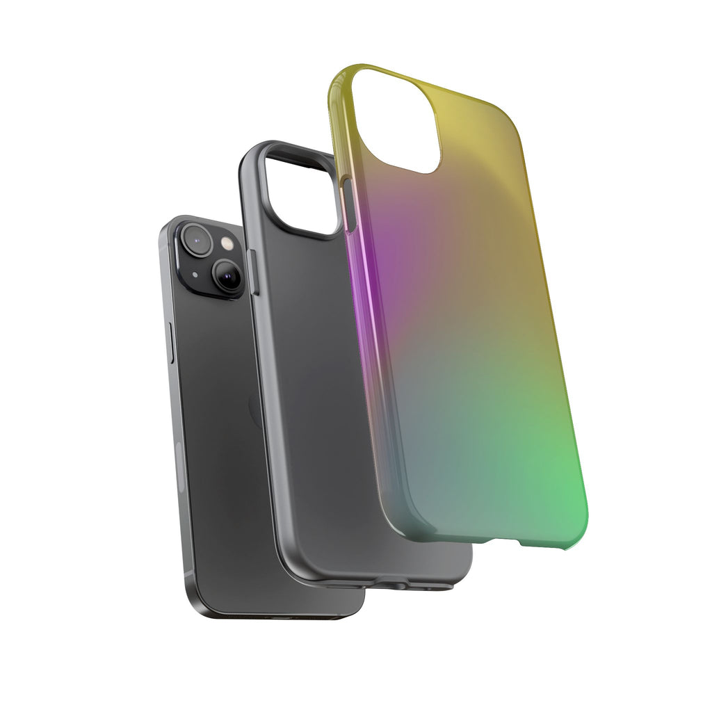 Vibrant Phone Case, Tough Cases, Colorful Phone Cover, Durable Mobile Case, Yellow Green Gradient Design