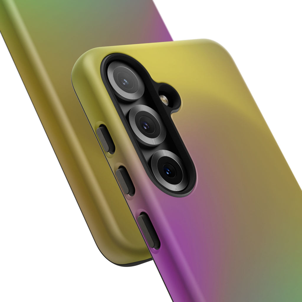 Vibrant Phone Case, Tough Cases, Colorful Phone Cover, Durable Mobile Case, Yellow Green Gradient Design