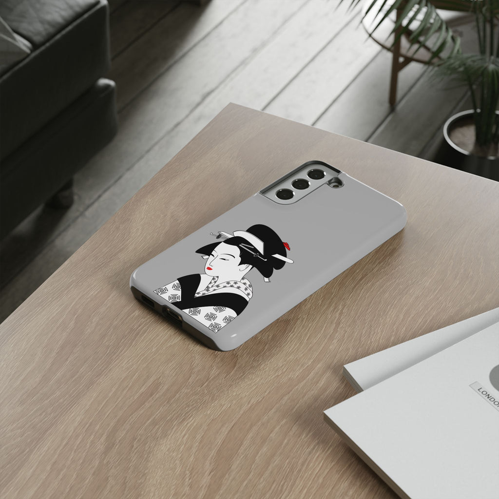 Stylish Phone Case with Japanese Geisha Design, Tough Phone Case, Cute Phone Cover, Japanese Art, Ethnic Style