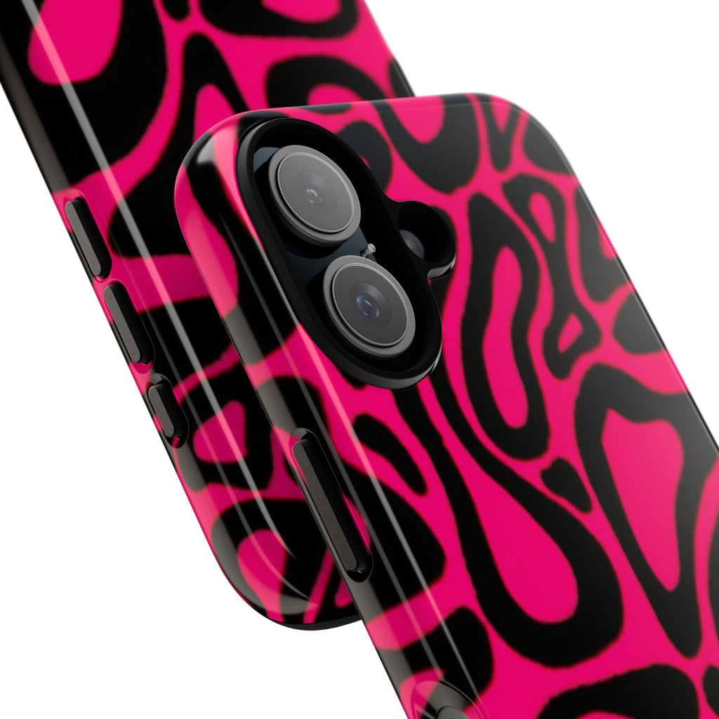 Bold Pink Patterned Phone Case, Stylish Tough Case, Trendy Accessory, Gift for Her, Tech Protection
