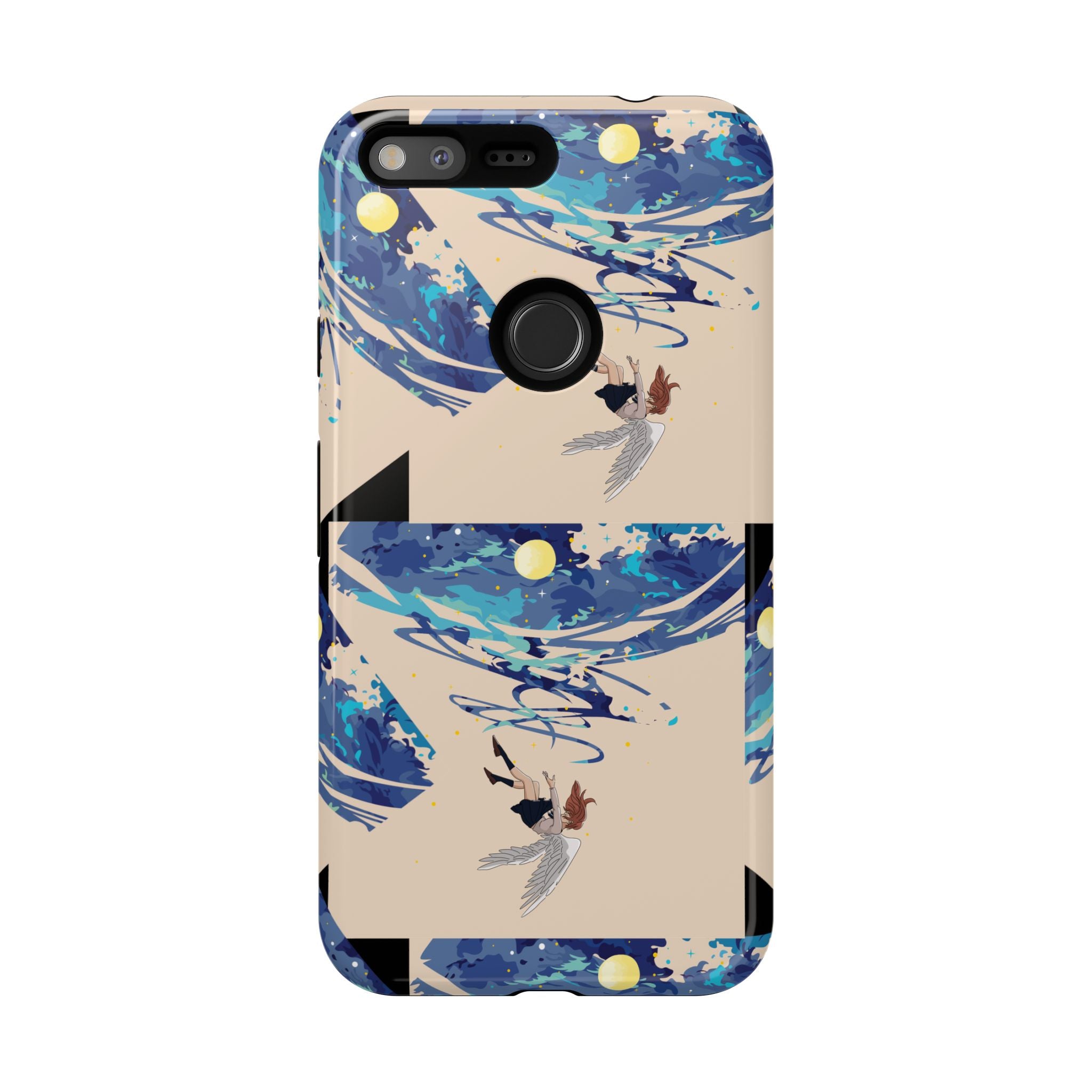 Artistic Phone Case with Abstract Design, Vivid Blue Waves and Fish, Stylish Phone Accessory, Unique Gift Idea, Trendy Tech Decor, [...]