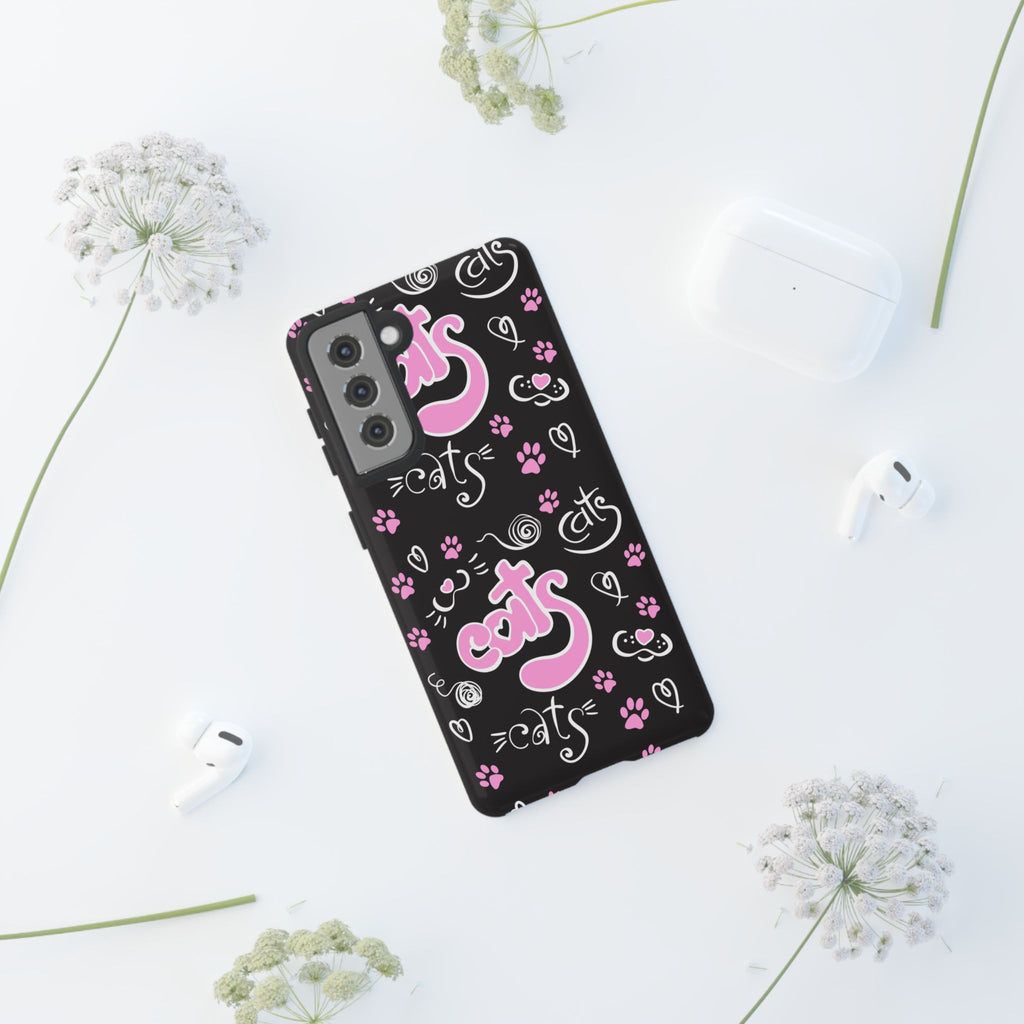 Cute Cat Print Phone Cases, Tough Cases for Cat Lovers, Pet Phone Cover, Gift for Cat Moms, Stylish Phone Accessories